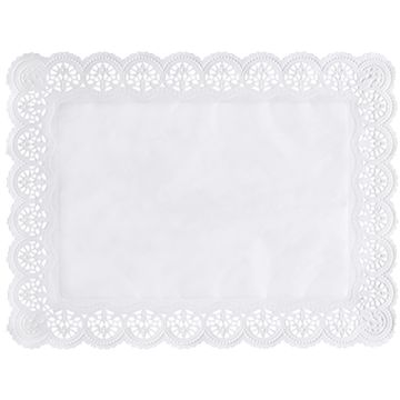 Spitzenpapiere eckig 40 x 30 cm weiss