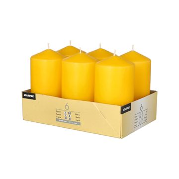 Stumpenkerzen goldgelb Ø 60 mm · 115 mm