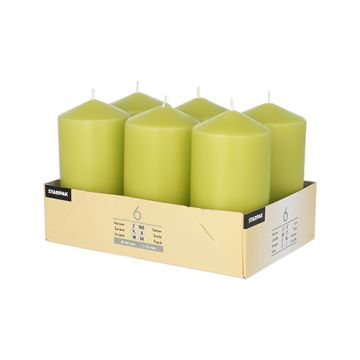 Stumpenkerzen kiwi Ø 60 mm · 115 mm