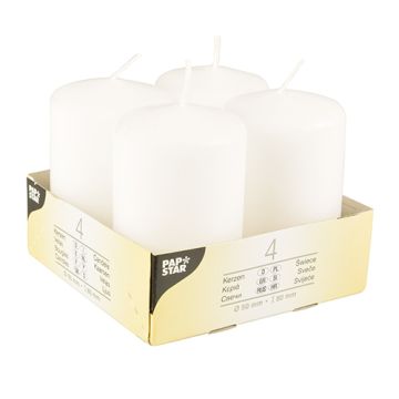 Stumpenkerzen weiss Ø 50 mm · 80 mm