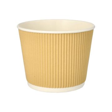 Suppenbecher, Pappe rund 998 ml Ø 13,5 cm · 10,8 cm braun/weiss Ripple Wall