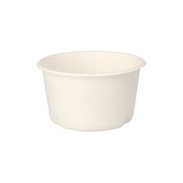 Suppenbecher ToGo, Zuckerrohr "pure" 350 ml weiss