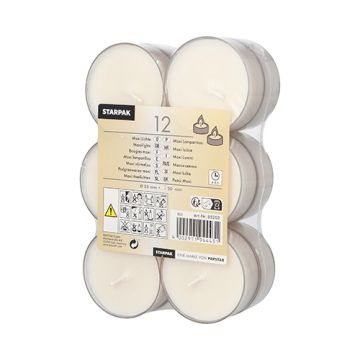 Teelichter groß Ø 55 mm · 20 mm weiss · Brenndauer ca. 8 h, in Polycarbonathülle