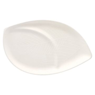 Teller aus Zuckerrohr, 2-geteilt oval 1,5 cm x 30 cm x 47,2 cm