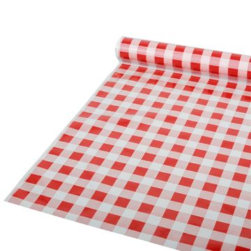 Tischdecke aus Folie, rot kariert, 50 m x 80 cm "Karo"