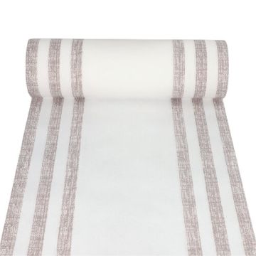 Tischläufer, mocca, stoffähnlich, PV-Tissue Mix "ROYAL Collection" 24 m x 40 cm "Lines"