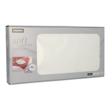 Vlies Mitteldecken, weiss "soft selection" 80 x 80 cm