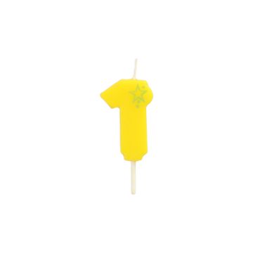 Zahlenkerzen Mini 6,8 cm gelb "1"