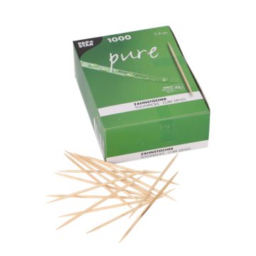 Zahnstocher, Holz "pure" rund 8 cm