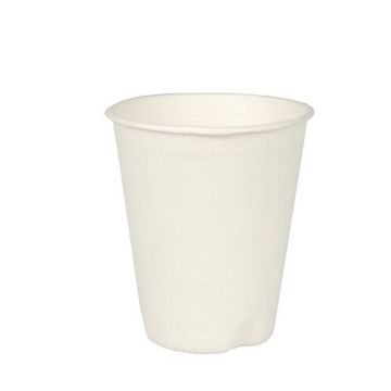 Zuckerrohr Becher für Heißgetränke, "pure" 0,2 l Ø 8 cm · 9,1 cm weiss 