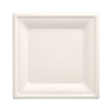 Zuckerrohr Teller eckig "pure" 20 x 20 cm weiss
