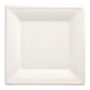 Zuckerrohr Teller eckig "pure" 26 x 26 cm weiss