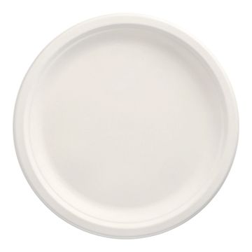 Zuckerrohr Teller rund "pure", ungeteilt Ø 26 cm weiss