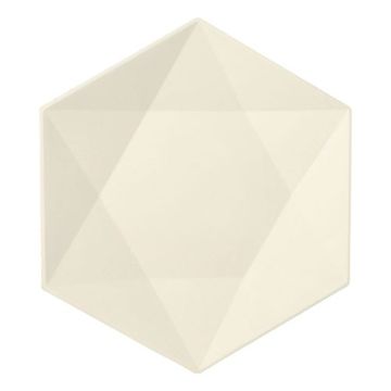 Zuckerrohrteller "pure" 6-eckig, 2,5 x 26 x 23 cm weiss "Diamond"